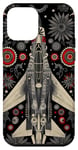 Coque pour iPhone 12 mini Noir Bohème Ethnique Vintage F4 Phantom II Jet Fighter