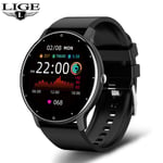 Lige 2023 Älykello Naisten Täyskosketusnäyttö Urheilu Fitness Kello Ip67 Vedenpitävä Bluetooth Android Android Ios Älykello Nainen_Silicone black