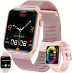 1,85¿ Amoled Montre Connectée Femme Avec Appel Bluetooth, 5atm Étanche Smartwatch Avec 123 Modes Sportifs Tracker D'activité, Sommeil, Fréquence Cardiaque, Spo2, Smart Watch Pour Ios Android (Rose)