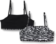 Calvin Klein CK One  Womens Bralette 2 Pack Lepoard Large /14 Black  Cotton Logo