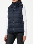 Tommy Hilfiger Women's Casual Down Gilet with Hood, Blue (Desert Sky), XS