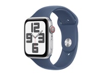 Apple Watch Se (Gps + Cellular) - 2. Generasjon - 44 Mm - Sølvaluminium - Smartklokke Med Sportsbånd - Fluorelastomer - Denim - Båndbredde: S/M - 32 Gb - Lte, Wi-Fi 4, Bluetooth - 4G - 33 G