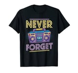 Never Forget Old Technology Retro Cassette Tape Recorder T-Shirt