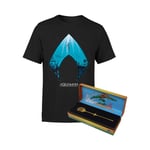 DC Comics Aquaman Limited Edition 24K Gold Miniature Trident & T-Shirt Bundle - 3XL