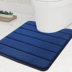 Cyslmuk - 1PC Abattant wc en mousse à mémoire de forme, antidérapant, avec découpes, 40 x 50 cm, absorbant, lavable, adapté aux cuvettes de wc, bleu