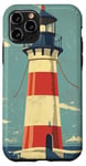 Coque pour iPhone 11 Pro Phare nautique vintage océan maritime