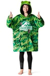 Jurassic World Blanket Hoodie Fleece Oversized Hoodie Kids T Rex Dinosaur Gifts Green