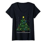 Womens Christian Christmas Shirts Bible Names of Jesus Gift Tree V-Neck T-Shirt