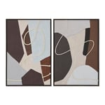 Måla Hem ESPRIT Brun Beige Abstrakt Urban 63 x 4,5 x 93 cm (2 enheter)