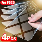 4Pcs Skyddsglas För Poco X3 Pro X3 Nfc M5 M5 Film Skärmskydd För Xiaomi Poco F3 F3 4 Gt F2 Pro M3 M4 X4 Pro 5G Glas Poco X4 Pro 5G 4PCS Tempered Glass