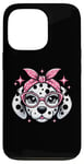 iPhone 13 Pro Dalmatian Pink Bandana Glasses Dog Case