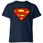 Justice League Superman Logo Kids' T-Shirt - Navy - 7-8 Years