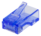 DELTACO RJ45 connector, Cat6, UTP, 20-pack, transparent, blue