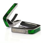 Thalia Exotic Series Shell Collection Capo ~ Black Chrome with Green Angel Wing