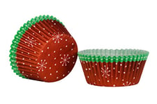 Premier Housewares Moules à Cupcake en Papier, Motifs Noël, Papier, Rouge/Vert, Set of 40