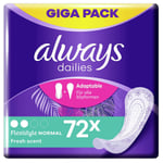 Always Dailies Protège-slips Flexistyle Frais Normal Giga Paquet 72Stück