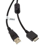 Vhbw - câble de données usb (type a sur lecteur MP3) câble de chargement compatible avec Sony Walkman NWZ-S738FBNC, NWZ-S739F lecteur MP3 - noir,