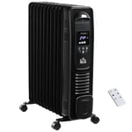 HOMCOM 2500W Oil Filled Portable Radiator Heater w/ Remote Control - Black