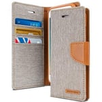 Canvas Diary Sony Z5 Wallet Case  Grey