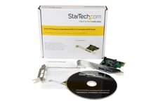 StarTech.com PCI Express (PCIe) SuperSpeed USB 3.0-kortadapter med 2 portar och UASP – SATA-ström - USB-adapter - PCIe - USB 3.0 x 2