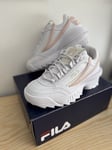 Fila Disruptor Exp White Pink Women’s Trainers UK 4 Brand New In Box