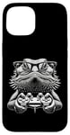 Coque pour iPhone 15 Lunettes Nerdy Dragon Barbu Amusant Gamer