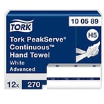 Tork Peakserve Hand Towels H5 White 1 Ply 100589 270 Sheets Pack of 12