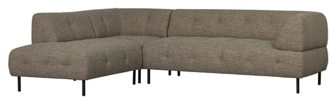 WOOOD Lloyd Sofa m. chaiselong, Venstre, Mørk brun Melange