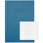 Rhino Exercise Book A4 Squared 5 mm Stapled Side Bound Manila Soft Cover Blue Not perforated 64 Pages Pack of 50