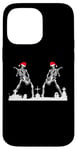 iPhone 14 Pro Max Skeletons Playing Rock Guitar in Graveyard Wearing Xmas Hats Case