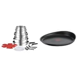 Tefal Ingenio Batterie de cuisine 20 pièces, Poêles, Casseroles, Ustensiles, Induction & Ingenio Poêle à crêpe 27 cm, Induction, Revêtement antiadhésif, Fonte d'aluminium, Empilable