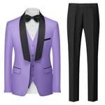 Costume Homme Uni 3 Pièces De Slim Fête Soirée Mariage Business Fit Grande Vêtements Masculin Wz229