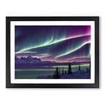 Enigmatic Aurora Borealis H1022 Framed Print for Living Room Bedroom Home Office Décor, Wall Art Picture Ready to Hang, Black A3 Frame (46 x 34 cm)