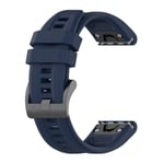 For Garmin Fenix 7S Sapphire Solar 20mm Silicone Solid Color Watch Band(Dark Blue)