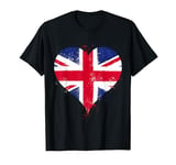 Cute British Flag or Union Jack of Great Britain in Heart T-Shirt