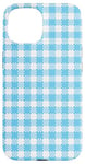 Coque pour iPhone 15 Nappe simple bleue à motif sans couture