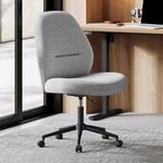 SONGMICS HOME Chaise de Bureau, Fauteuil Ergonomique, Hauteur Réglable, Siège Pivotant, Style Contemporain, Dossier Haut, Assise Large, Tissu Coton-Lin, Gris Tourterelle OBG044G01V1