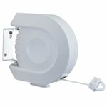 RETRACTABLE OUTDOOR INDOOR SINGLE REEL CLOTHE WASHING LINE WALL MOUNTED 15 METER