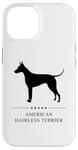 Coque pour iPhone 14 Silhouette noire de terrier américain sans poils