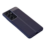 HHYHOME For Samsung Galaxy S21 Litchi PU Leather Soft TPU Ultra Thin Texture Back Cover Shockproof Cell Phone Case,Blue,Samsung S21