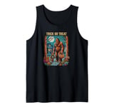 Funny Sasquatch Halloween Bigfoot & Son Trick or Treat Tank Top