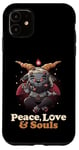 iPhone 11 Peace Love Souls Demon Goat Pentagram Satanic Cute Baphomet Case