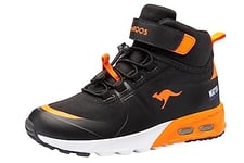 KangaROOS KX-Hydro Sneaker, Jet Black/Neon Orange, 27 EU