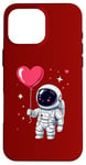 Coque pour iPhone 16 Pro Max Adorable ballon flottant en forme de cœur Explorateur spatial