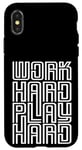 iPhone X/XS Work Hard Play Hard Inspirational Gaming Cool Quotes Sayings Case