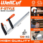 WellCut Heavy Duty F Clamp Bar Clamps 120 X 400MM Quick Slide Wood Clamp