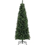 Sapin de Noël Slim Artificiel 210 cm avec 818 Pointes, Sapin de Nordmann, Pin Arbre de Noel avec Support en Métal, Vert - Salcar