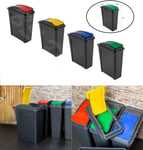 25l Plastic Recycle Recycling Bins Waste Storage Dustbin Slimline Home Garden