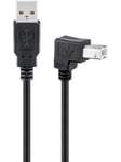 USB 2.0 Hi-Speed cable 90° Musta