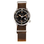 Morphic Mens M74 Series Leather-Band Watch w/Magnified Date Display - Gold Stainless Steel - One Size